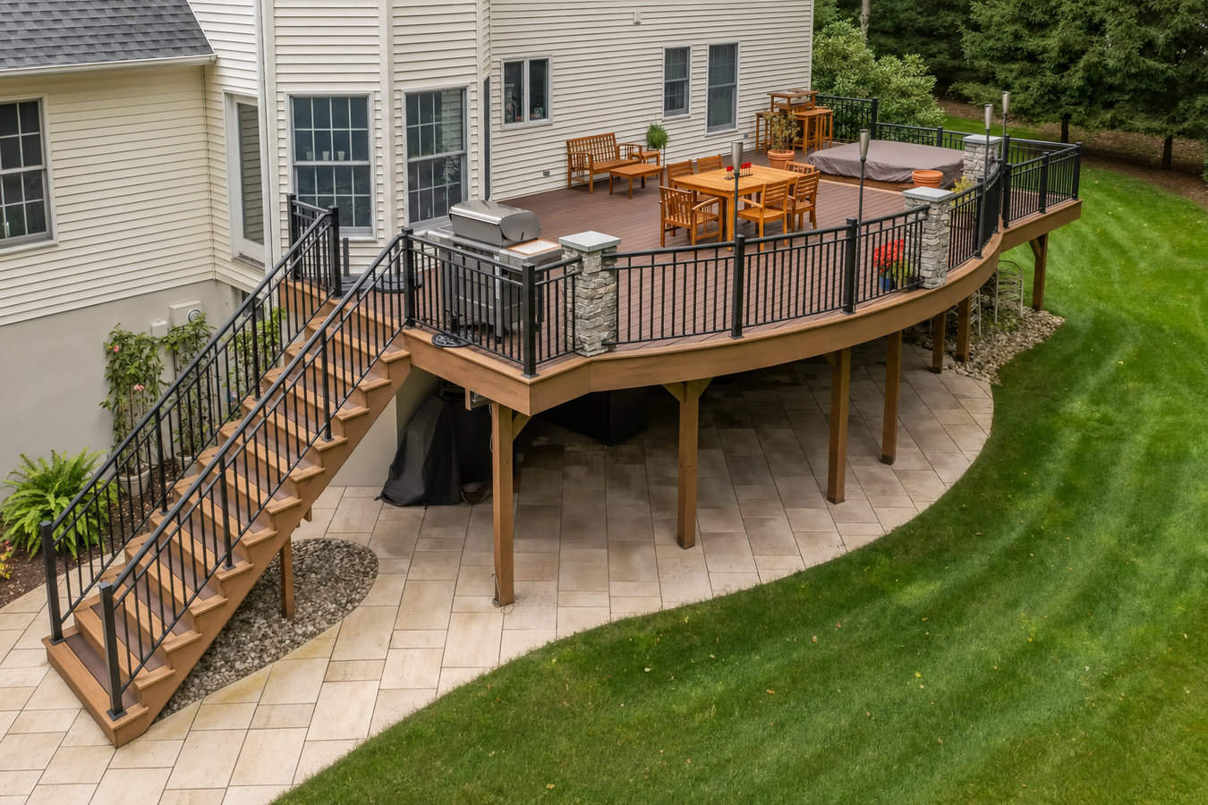 Deck railing installation